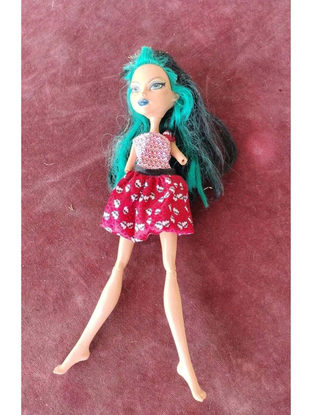 Monster High Cleo de Nile Doll Mattel 2008 First Wave w/ Red Skeleton Dress READ